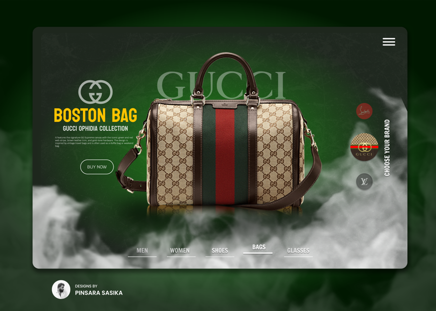 UI design for bag store website 